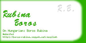 rubina boros business card